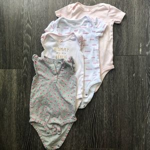 Four adorable short sleeve onesies 18m